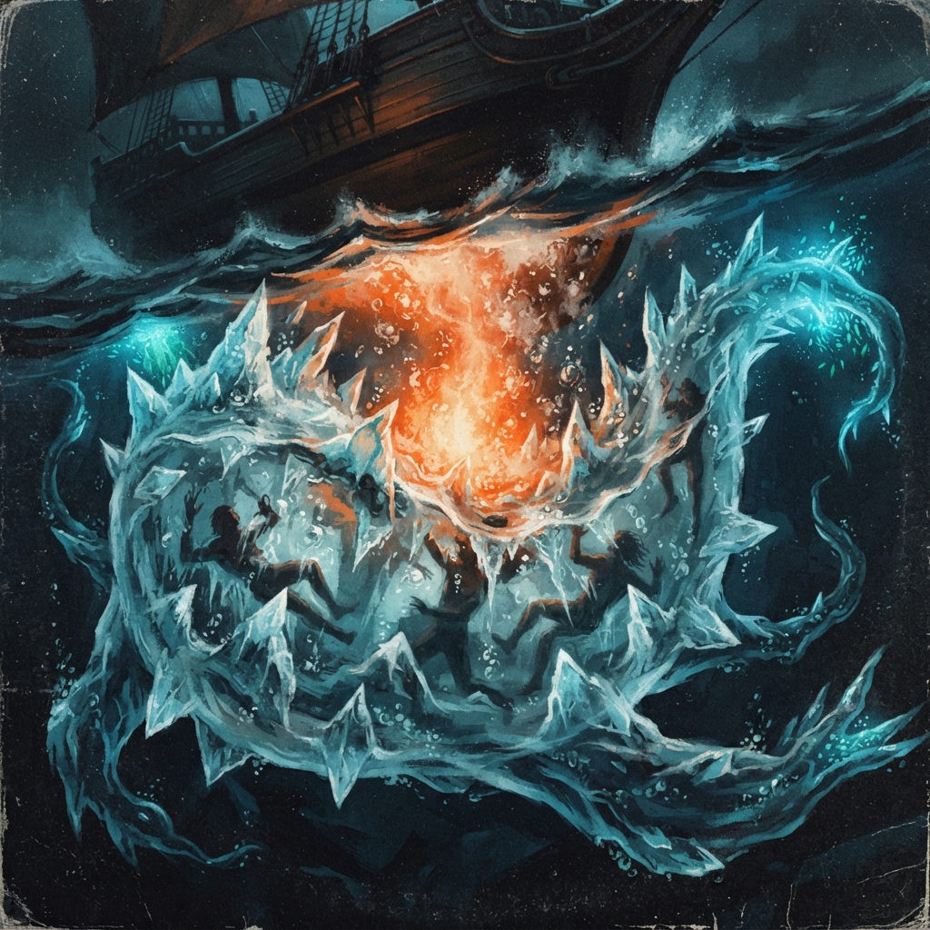 Iceberg Clam, original Pathfinder 2e monster artwork by ZapGM