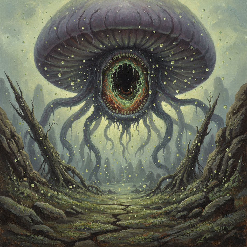 Mu Spore, original Pathfinder 2e monster artwork by ZapGM
