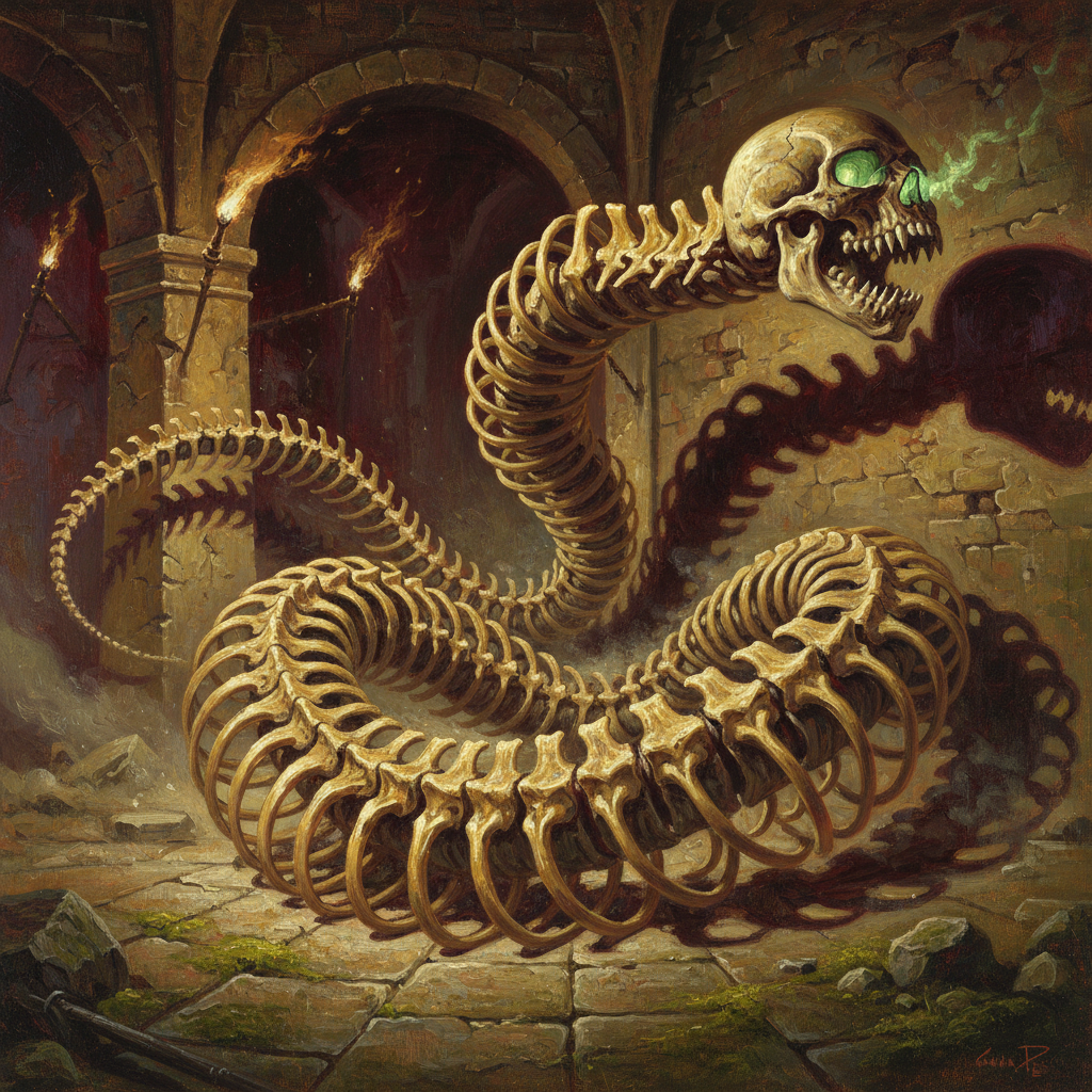 Necrophidius, original Pathfinder 2e monster artwork by ZapGM
