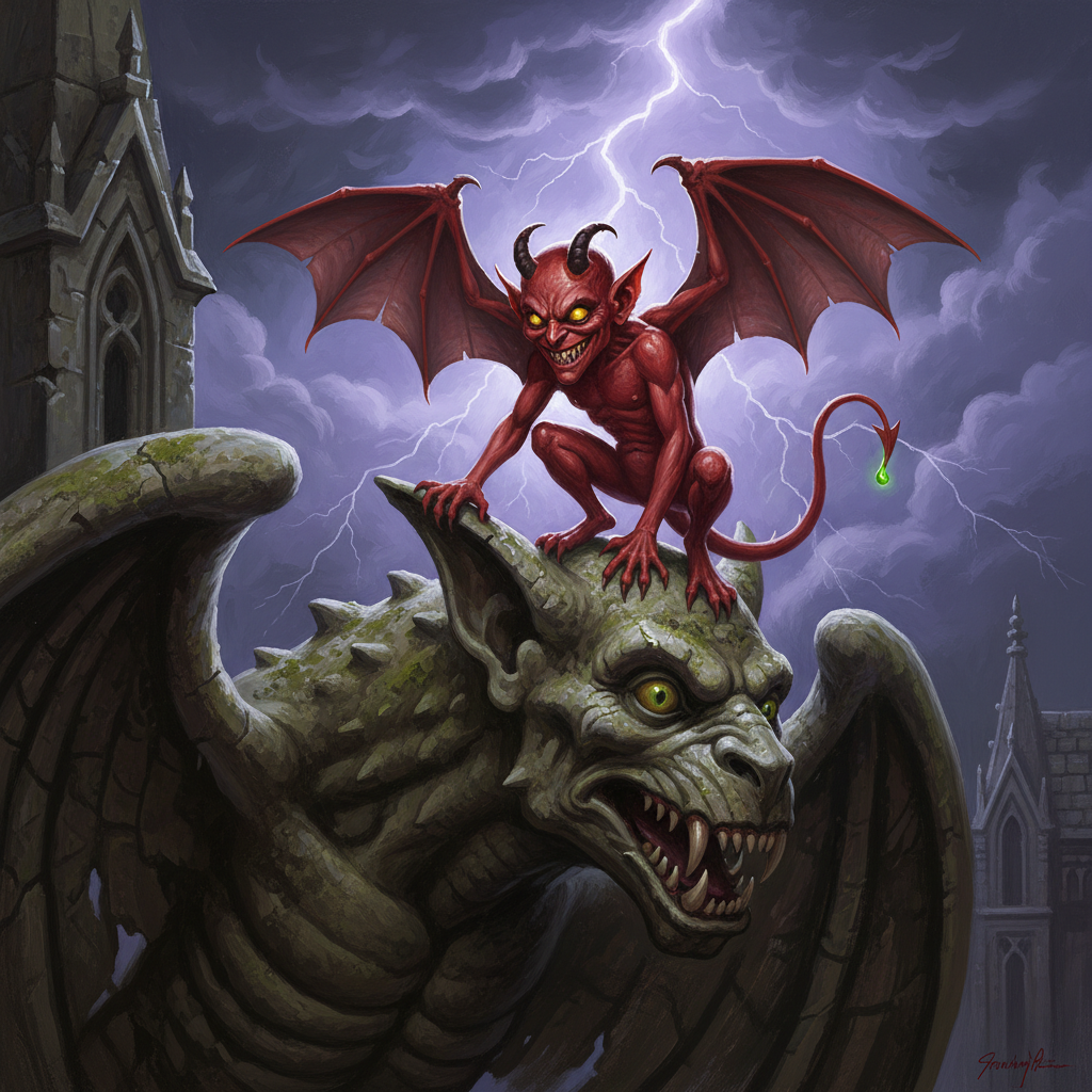 Imp, original Pathfinder 2e monster artwork by ZapGM