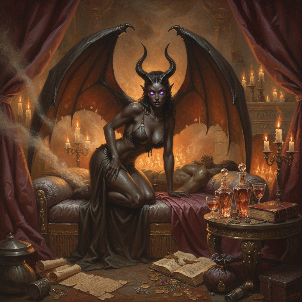 Succubus, original Pathfinder 2e monster artwork by ZapGM