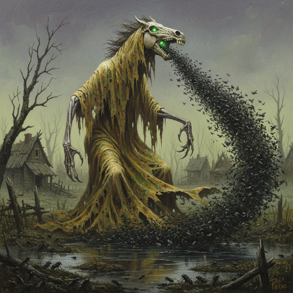 Leukodaemon, original Pathfinder 2e monster artwork by ZapGM