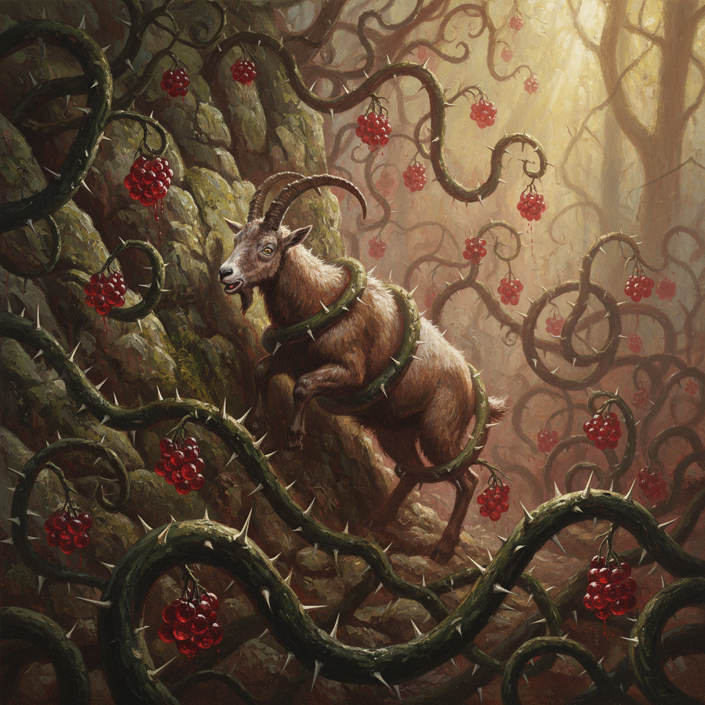 Drainberry Bush, original Pathfinder 2e monster artwork by ZapGM