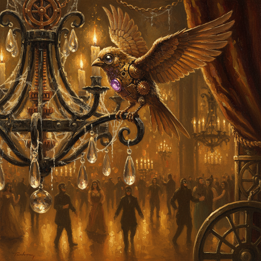 Clockwork Spy, original Pathfinder 2e monster artwork by ZapGM