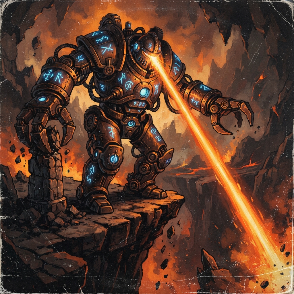Champion Automaton, original Pathfinder 2e monster artwork by ZapGM