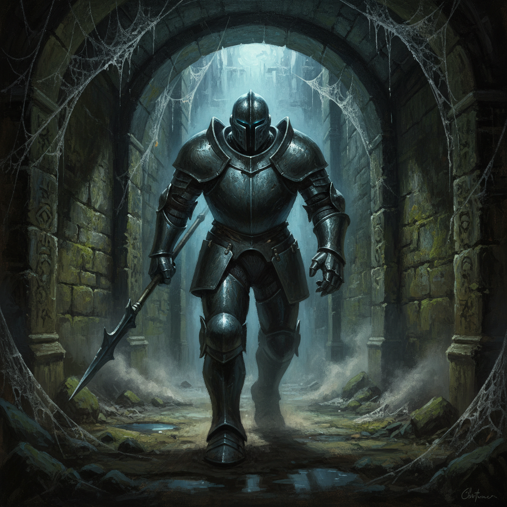 Animated Armor, original Pathfinder 2e monster artwork by ZapGM