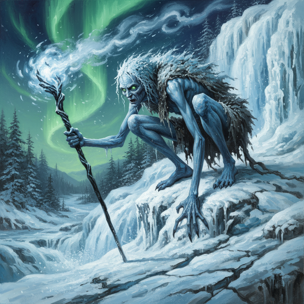 Winter Hag, original Pathfinder 2e monster artwork by ZapGM