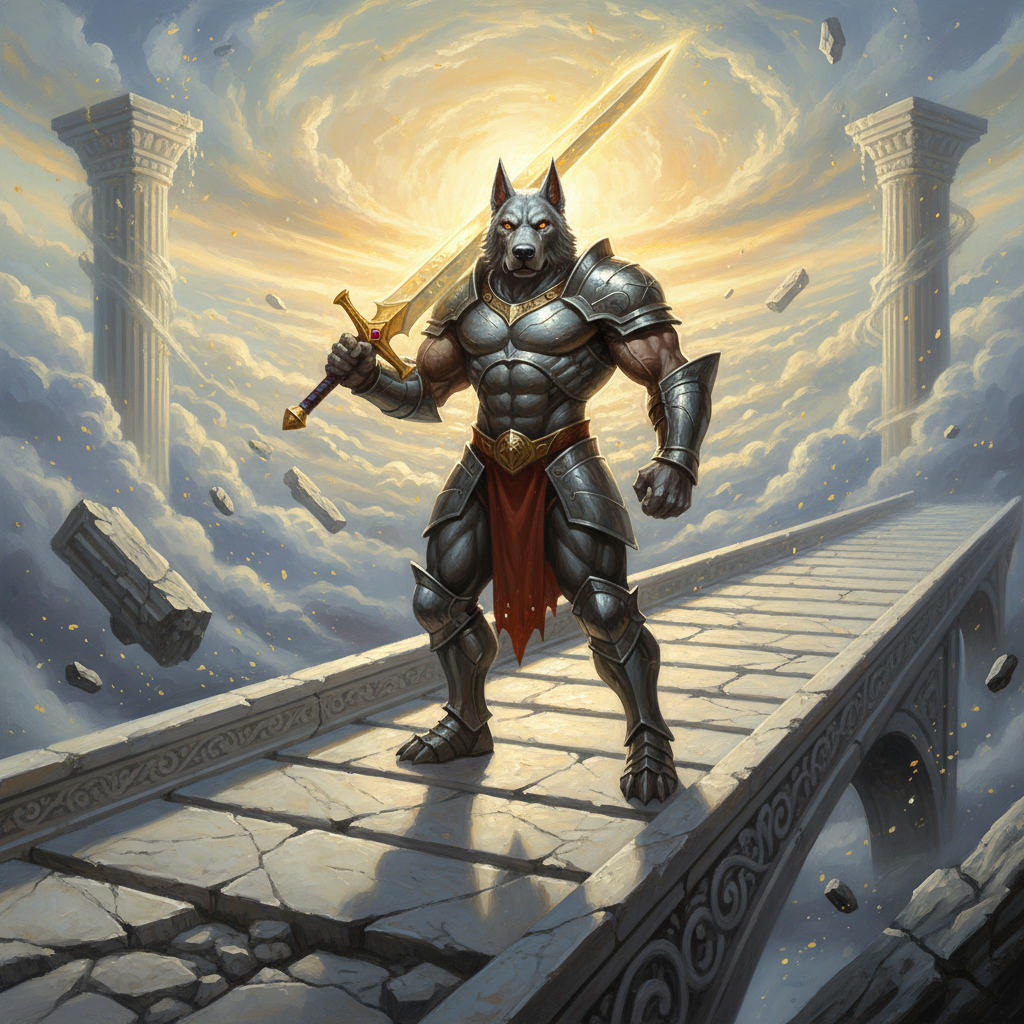 Hound Archon, original Pathfinder 2e monster artwork by ZapGM