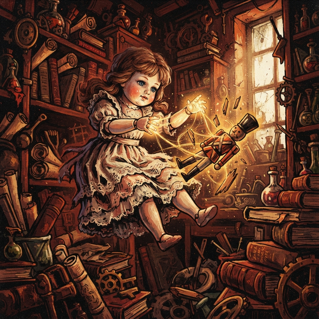 Soulbound Doll (Kind), original Pathfinder 2e monster artwork by ZapGM