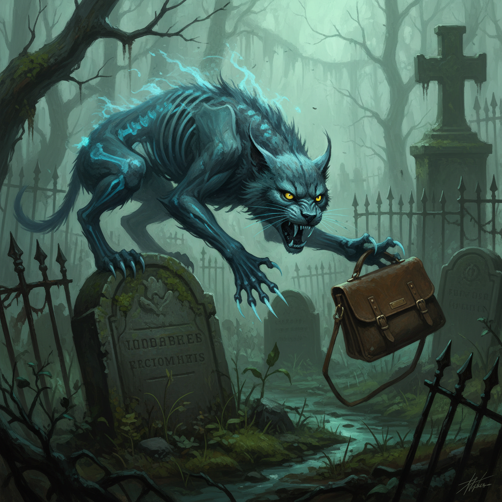 Phantom Beast, original Pathfinder 2e monster artwork by ZapGM