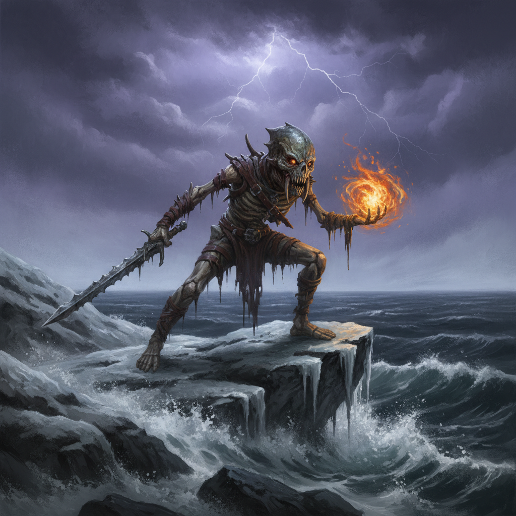 Tupilaq, original Pathfinder 2e monster artwork by ZapGM