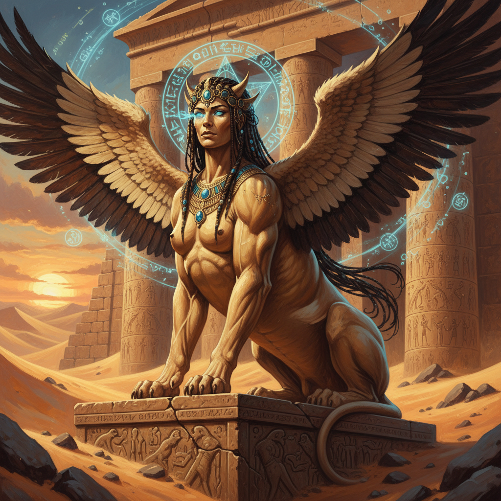 Gynosphinx, original D&D 5e monster artwork by ZapGM