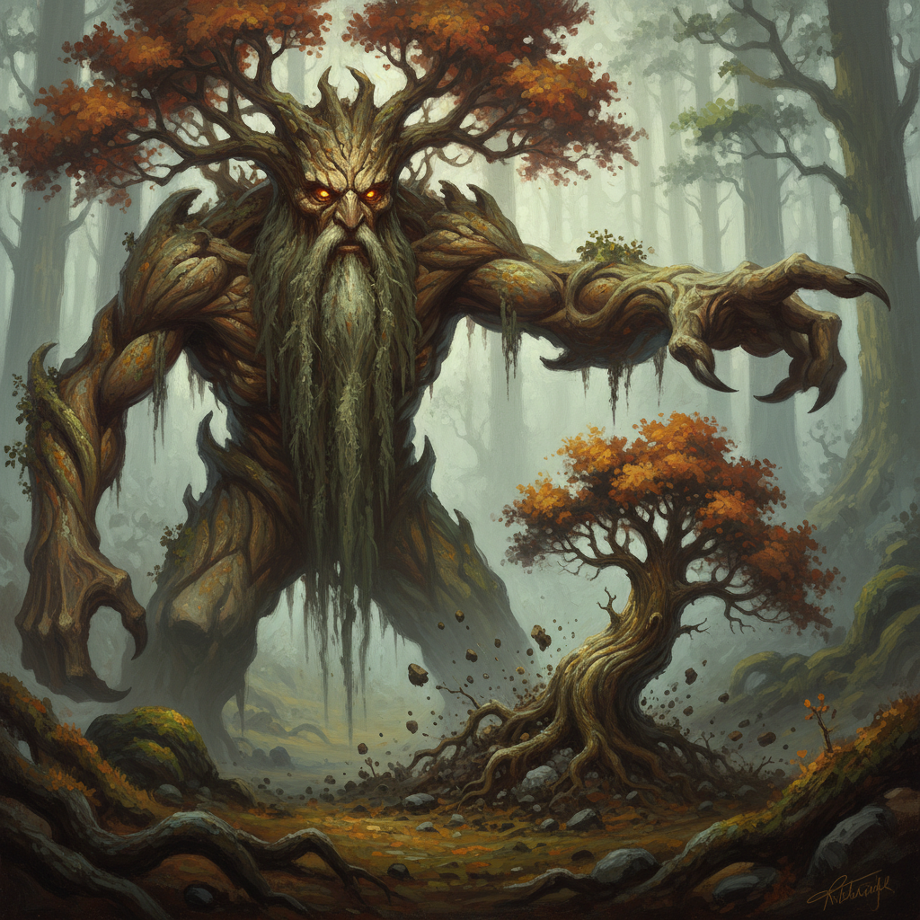 Arboreal Regent, original Pathfinder 2e monster artwork by ZapGM