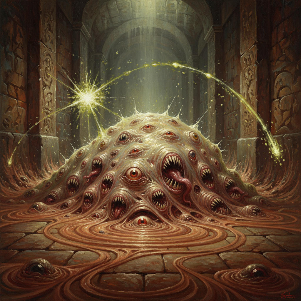 Gibbering Mouther, original D&D 5e monster artwork by ZapGM
