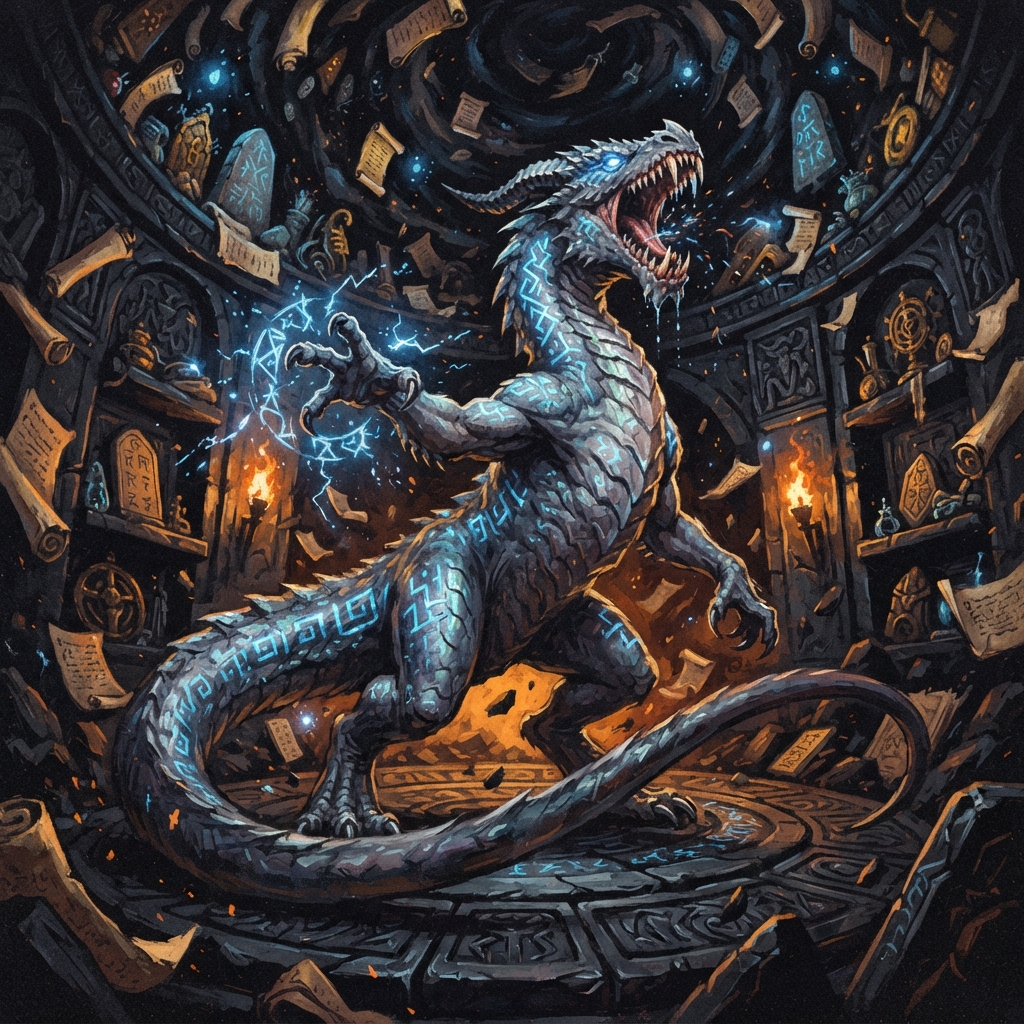 Rune Dragon (Adult), original Pathfinder 2e monster artwork by ZapGM
