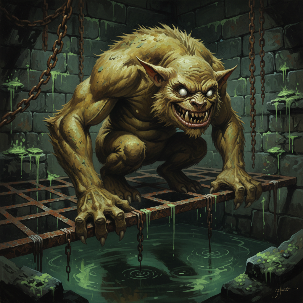 Bugbear Thug, original Pathfinder 2e monster artwork by ZapGM