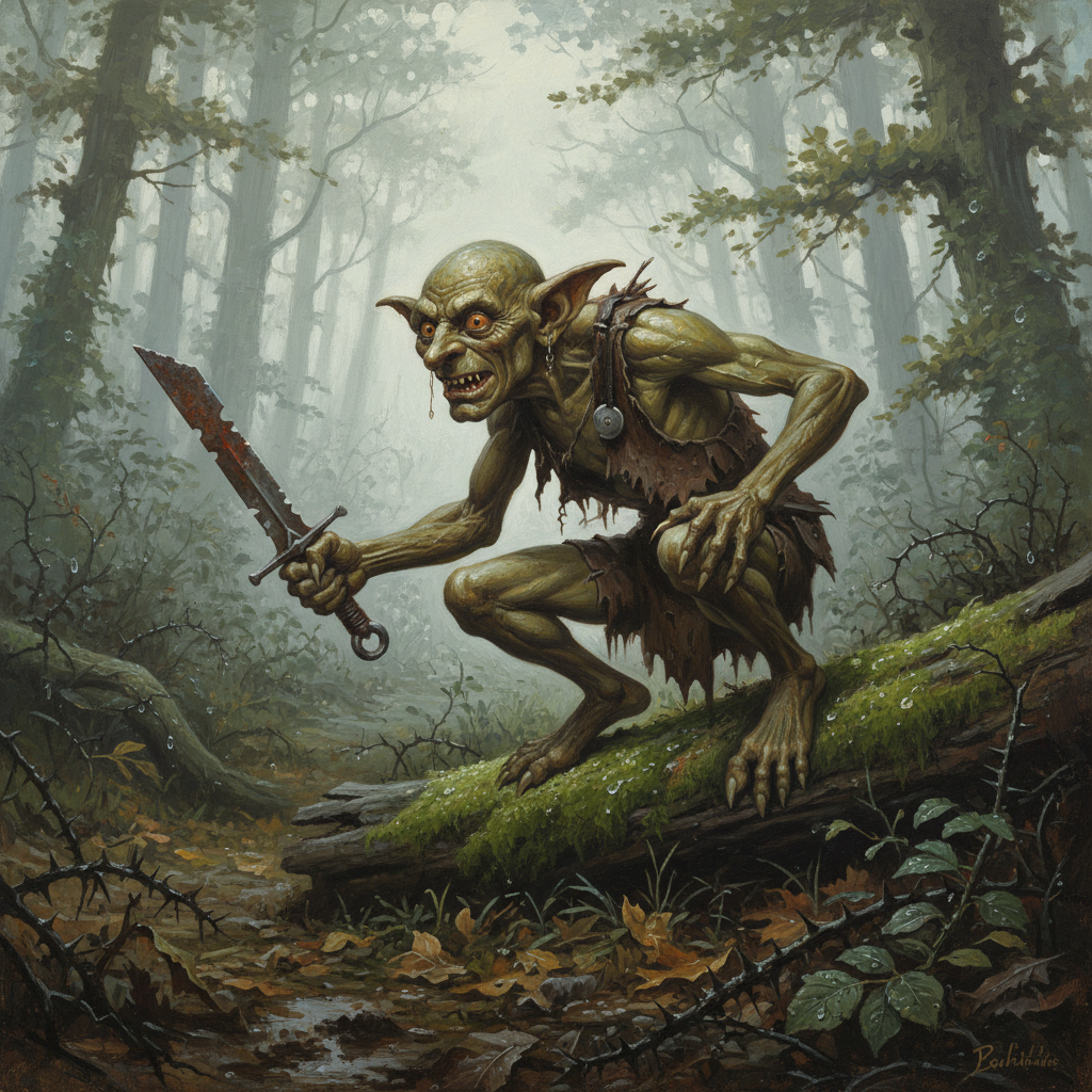 Goblin Warrior, original Pathfinder 2e monster artwork by ZapGM