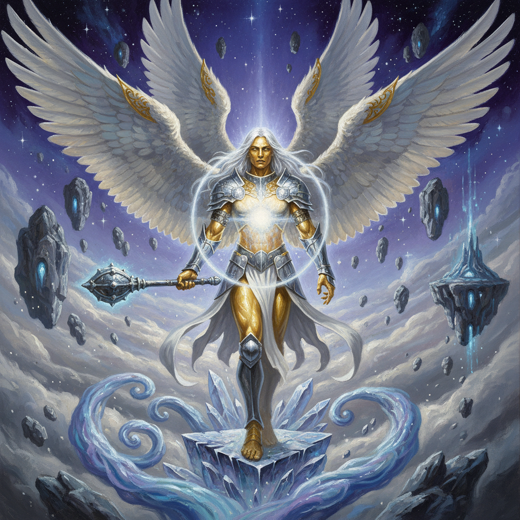 Astral Deva, original Pathfinder 2e monster artwork by ZapGM