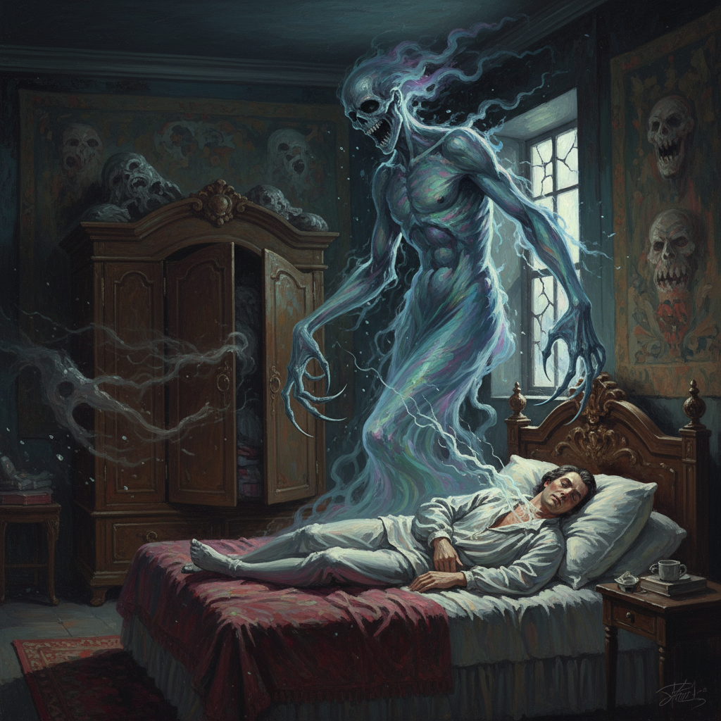 Dybbuk, original Pathfinder 2e monster artwork by ZapGM