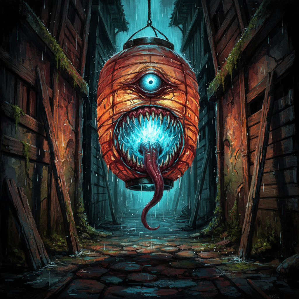 Chouchin-obake, original Pathfinder 2e monster artwork by ZapGM