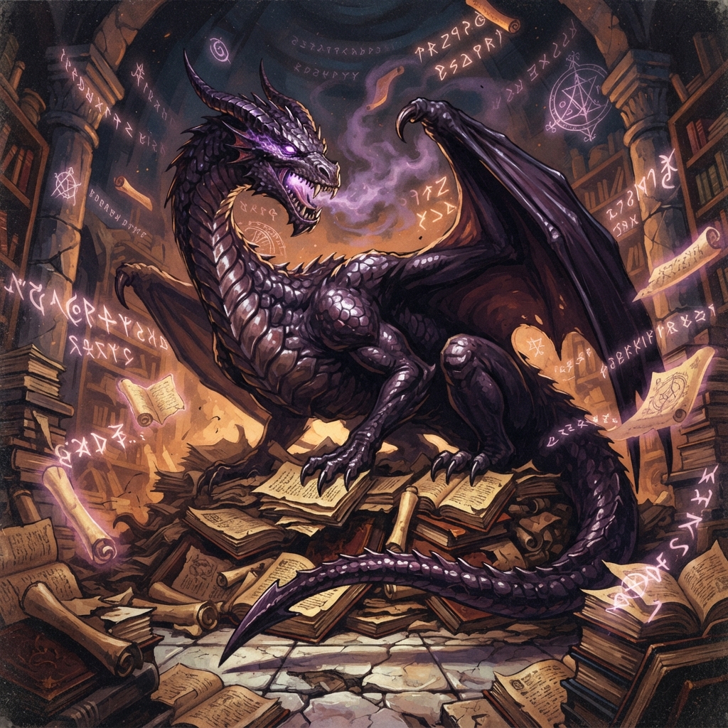 Whisper Dragon (Ancient, Spellcaster), original Pathfinder 2e monster artwork by ZapGM