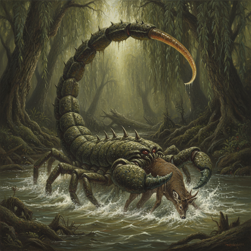 Spiny Eurypterid, original Pathfinder 2e monster artwork by ZapGM