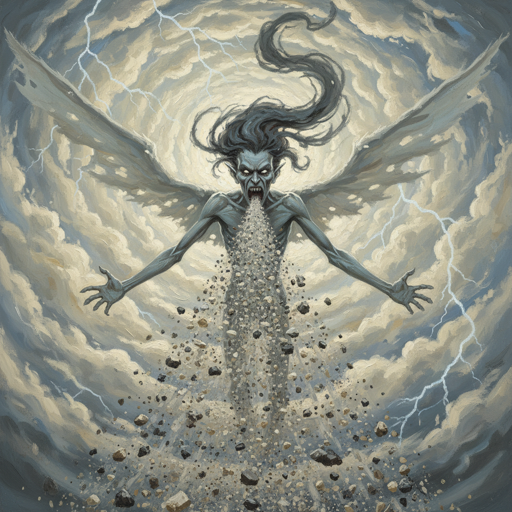 Air Mephit, original Pathfinder 2e monster artwork by ZapGM