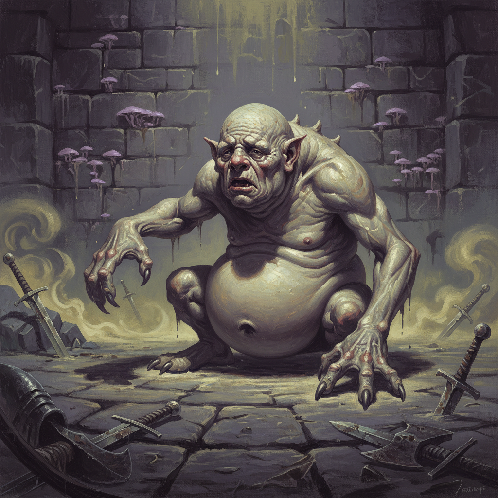 Dretch, original Pathfinder 2e monster artwork by ZapGM