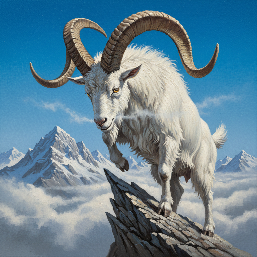 Giant Goat, original D&D 5e monster artwork by ZapGM