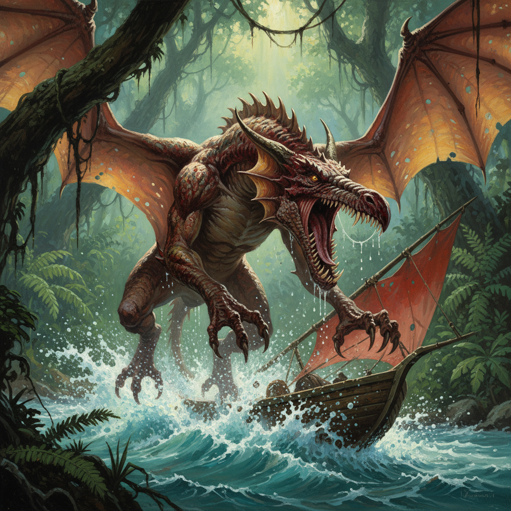Kongamato, original Pathfinder 2e monster artwork by ZapGM