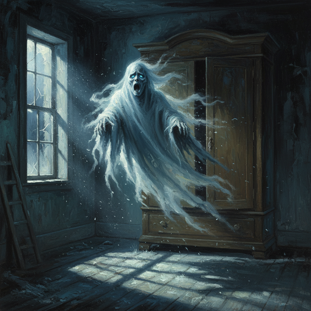 Ghost, original D&D 5e monster artwork by ZapGM