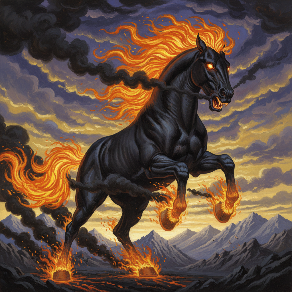 Greater Nightmare, original Pathfinder 2e monster artwork by ZapGM