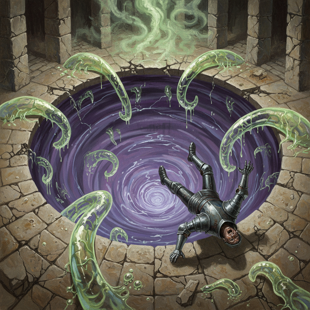 Slithering Pit, original Pathfinder 2e monster artwork by ZapGM