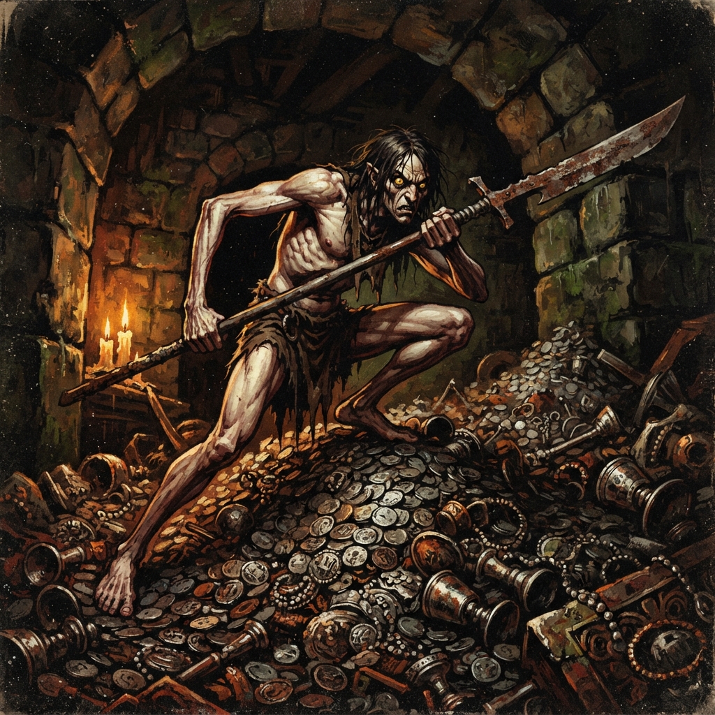Greedspawn, original Pathfinder 2e monster artwork by ZapGM