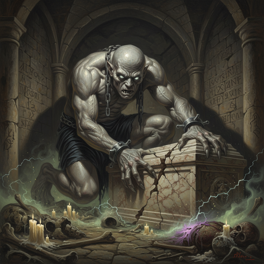 Tomb Giant, original Pathfinder 2e monster artwork by ZapGM