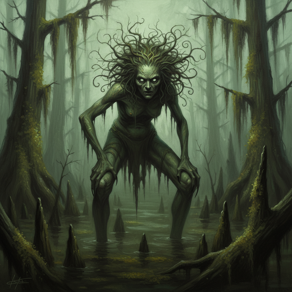 Green Hag, original D&D 5e monster artwork by ZapGM