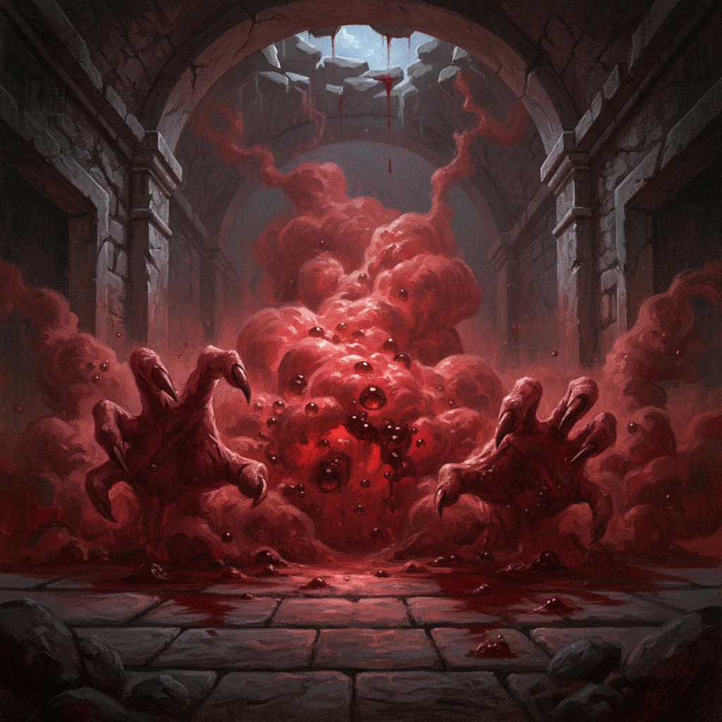 Vampiric Mist, original Pathfinder 2e monster artwork by ZapGM