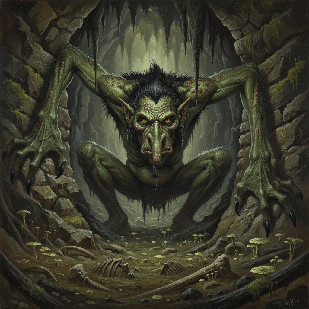 Troll, original D&D 5e monster artwork by ZapGM