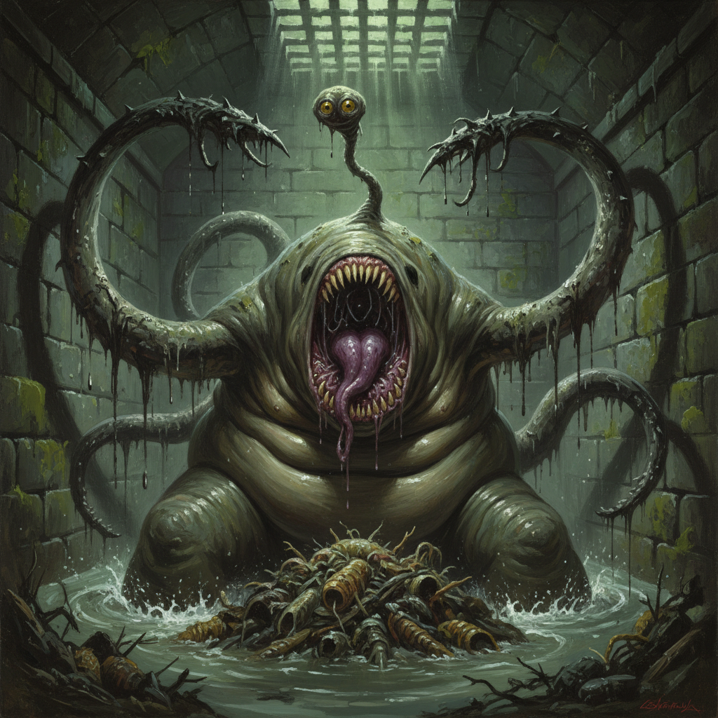Otyugh, original D&D 5e monster artwork by ZapGM