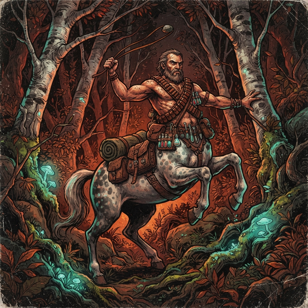 Centaur Herbalist, original Pathfinder 2e monster artwork by ZapGM