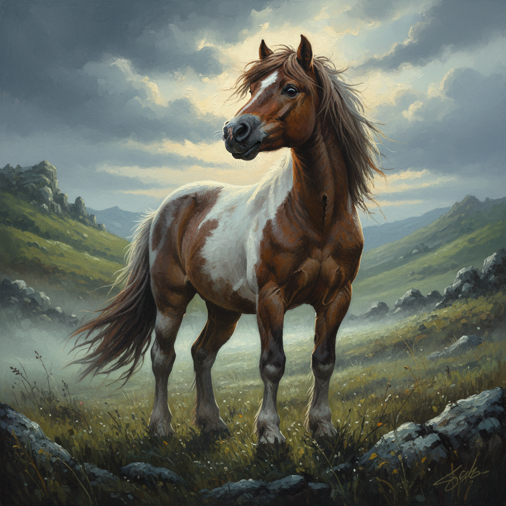 Pony, original D&D 5e monster artwork by ZapGM