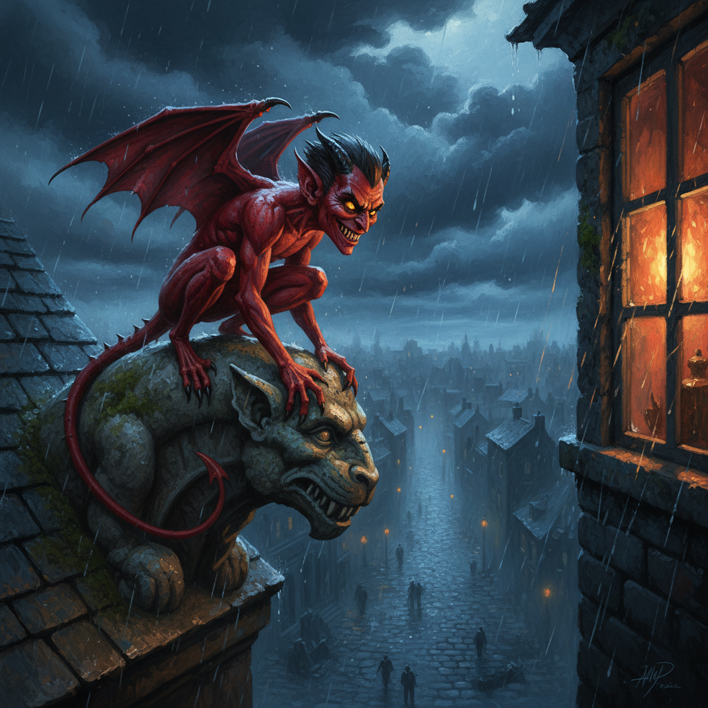 Imp, original D&D 5e monster artwork by ZapGM