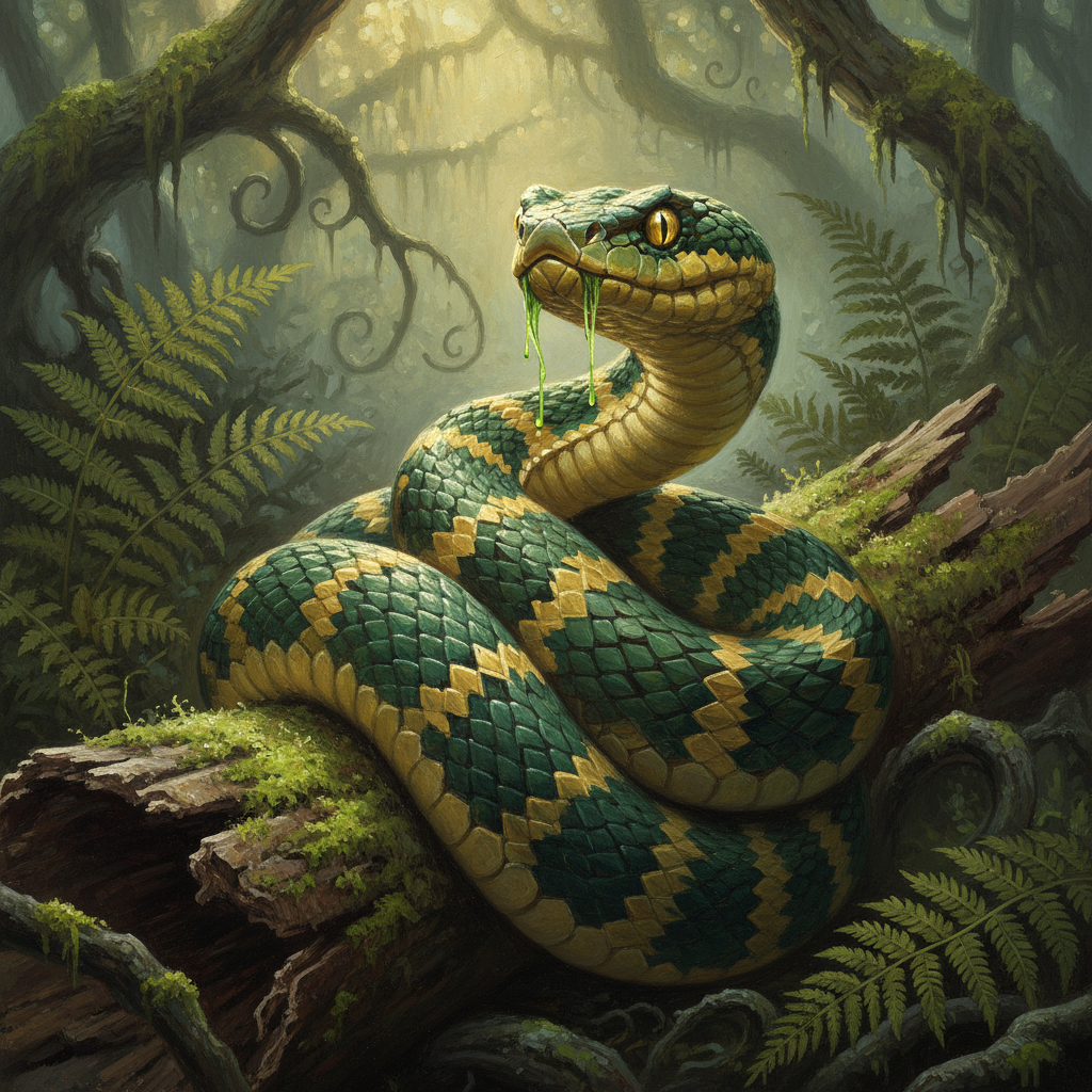 Giant Viper, original Pathfinder 2e monster artwork by ZapGM