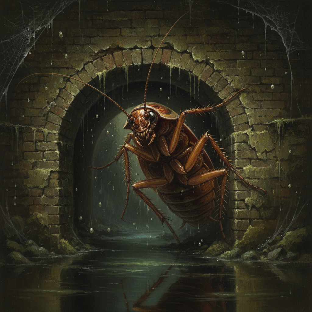 Giant Cockroach, original Pathfinder 2e monster artwork by ZapGM