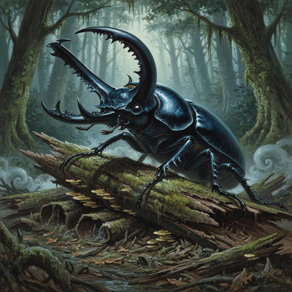Giant Stag Beetle, original Pathfinder 2e monster artwork by ZapGM