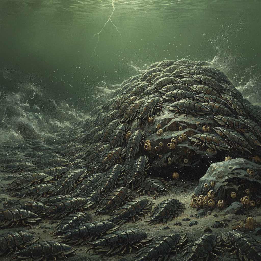 Trilobite Swarm, original Pathfinder 2e monster artwork by ZapGM