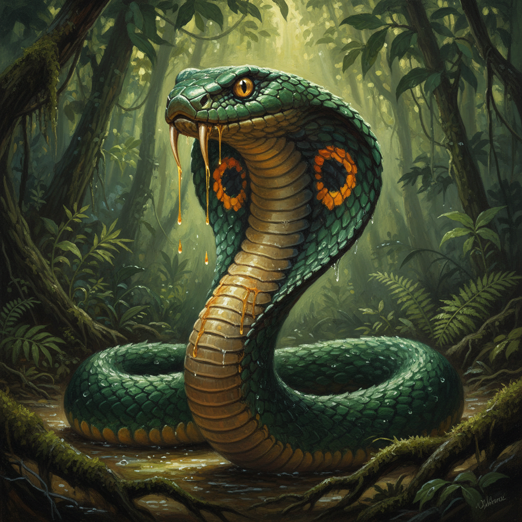 Emperor Cobra, original Pathfinder 2e monster artwork by ZapGM