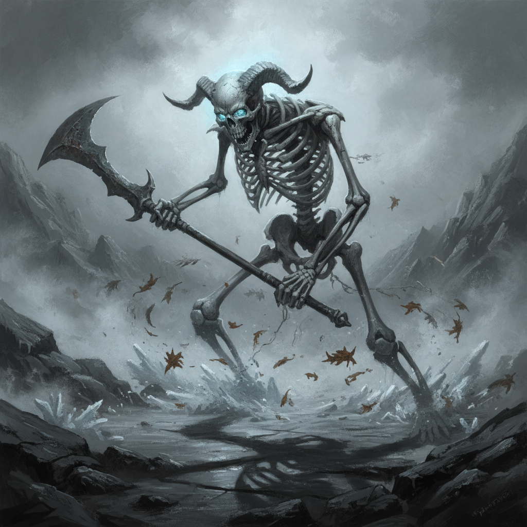 Skeletal Giant, original Pathfinder 2e monster artwork by ZapGM