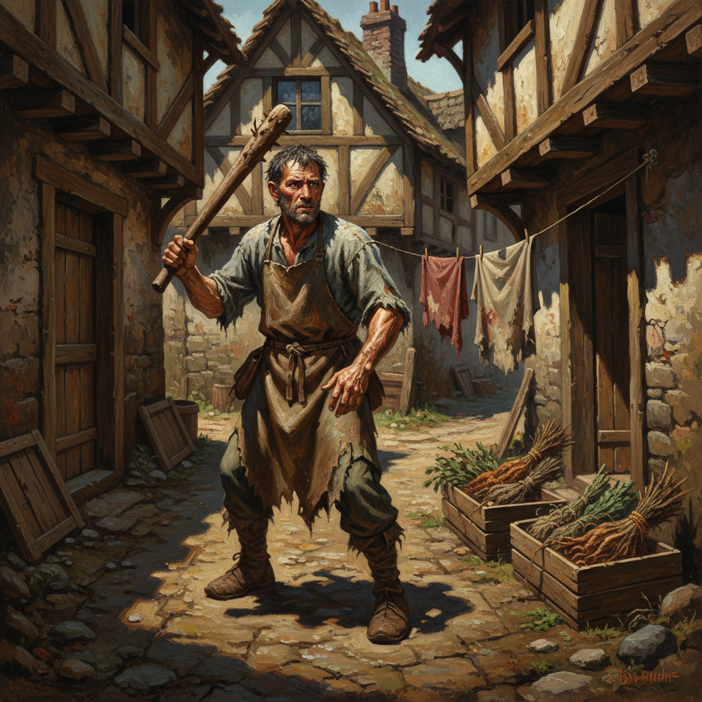 Commoner, original D&D 5e monster artwork by ZapGM