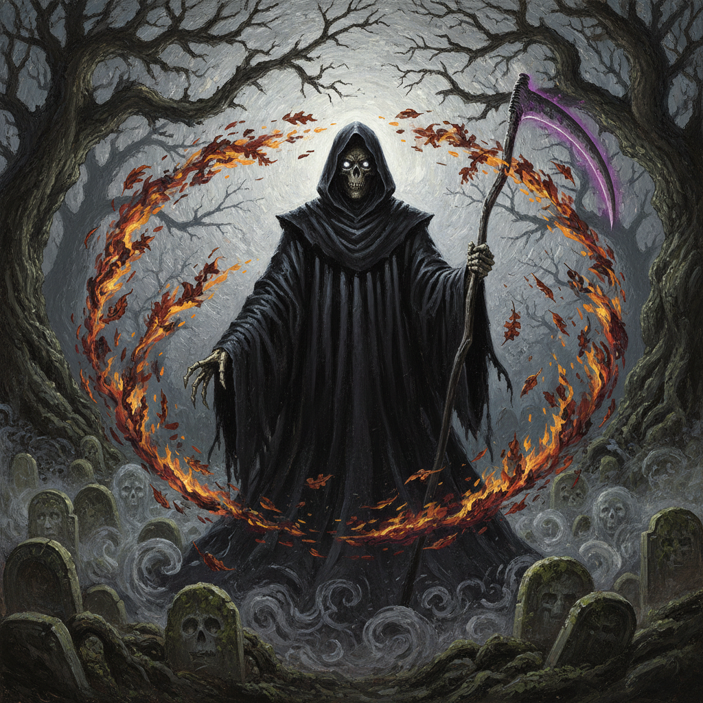 Grim Reaper, original Pathfinder 2e monster artwork by ZapGM
